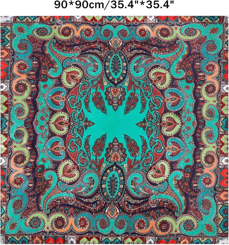 GERINLY 35 Inch Wild Rag Cowboy Scarves for Men, Large Rancher Neckerchief Silk Feel, Oversize Western Bandana - Image 2